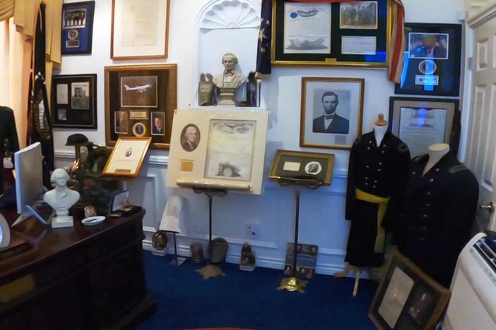 Roger Dangel's replica Oval Office holds historical artifacts that transcend time
