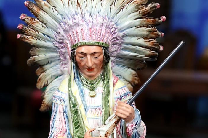 Appraisal: American Indian Majolica Figure, ca. 1890, from Detroit Hour 3.