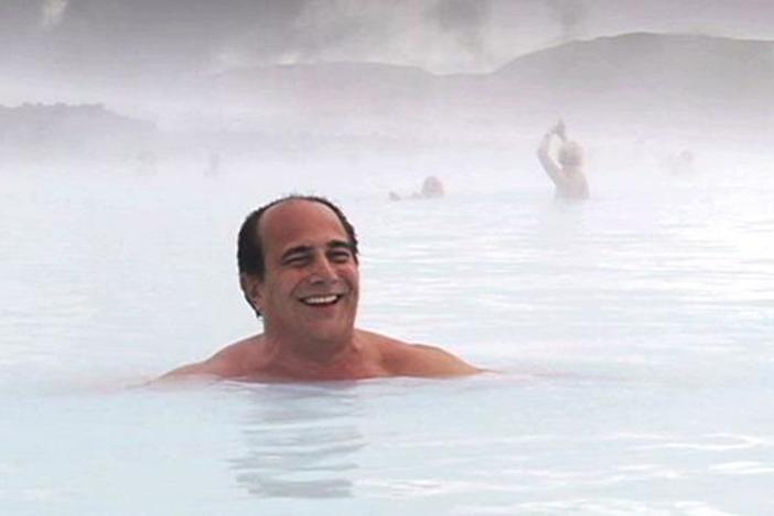 Tom and Ray test the waters of Iceland's Blue Lagoon while filming "Car of the Future."