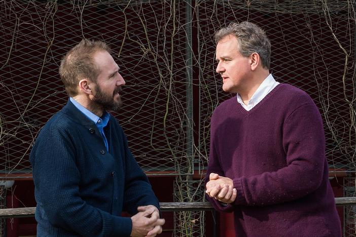 Hugh Bonneville & Ralph Fiennes discuss their performance in A Midsummer Night's Dream.