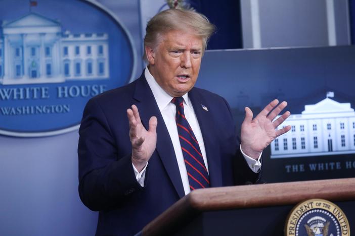 Trump returns to briefing podium with 'mixed messaging' on pandemic