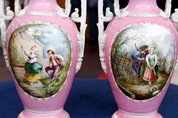 Appraisal: French Porcelain Mantel Vases, ca. 1880 from El Paso Hour 2.