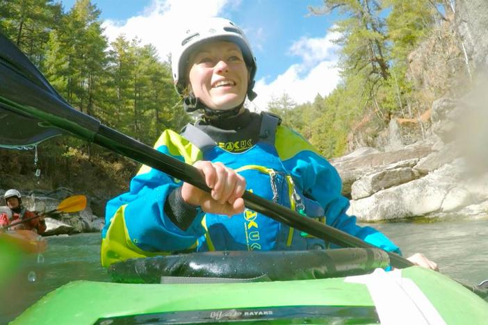 Adventure kayaker Sal Montgomery is tasked with checking out the conditions of the river.