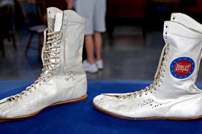 Appraisal: Signed Muhammad Ali Training Shoes, from Knoxville Hour 3.