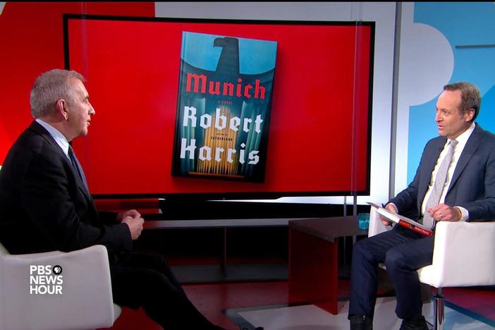 Roberts Harris speaks with Jeffrey Brown to discuss how he blends fact with storytelling.