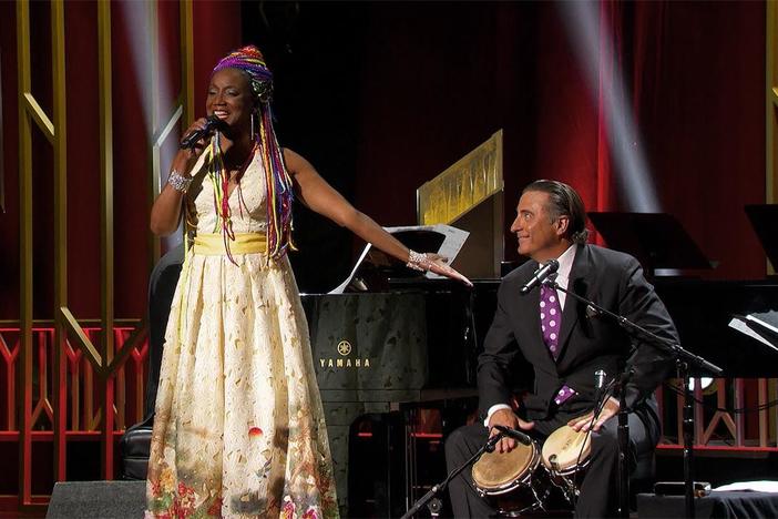 Andy Garcia and The CineSon All Stars perform “Guantanamera” as a tribute to Celia Cruz