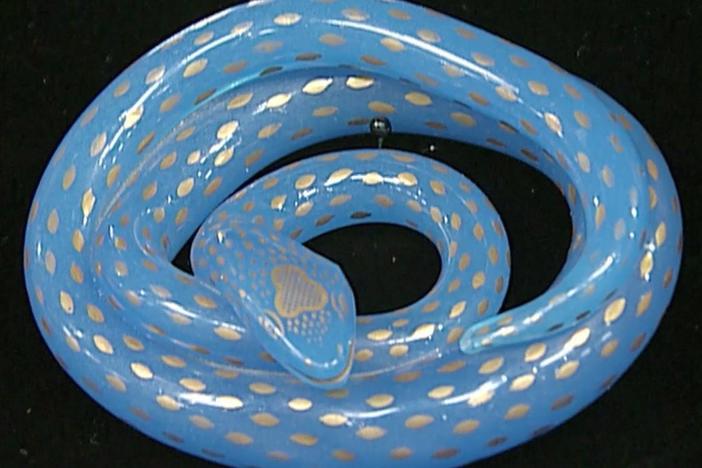 Appraisal: Blue Opaline Snake Paperweight, ca. 1850