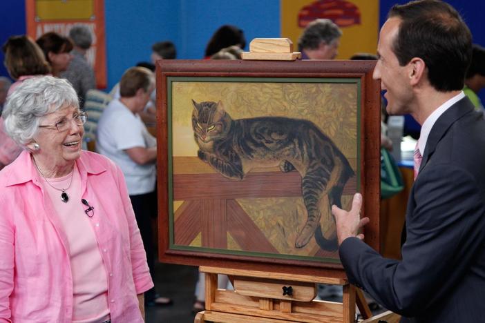 Todd Weyman appraises a print of Theophile Steinlen's 1909 color lithograph, "Summer Cat."