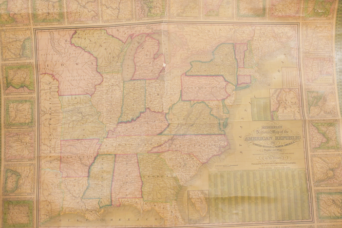 Appraisal: 1845 S. Augustus Mitchell United States Wall Map
