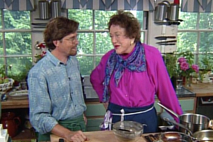 Chef Rick Bayless cooks some Mexican soul food, a black bean tortilla casserole.