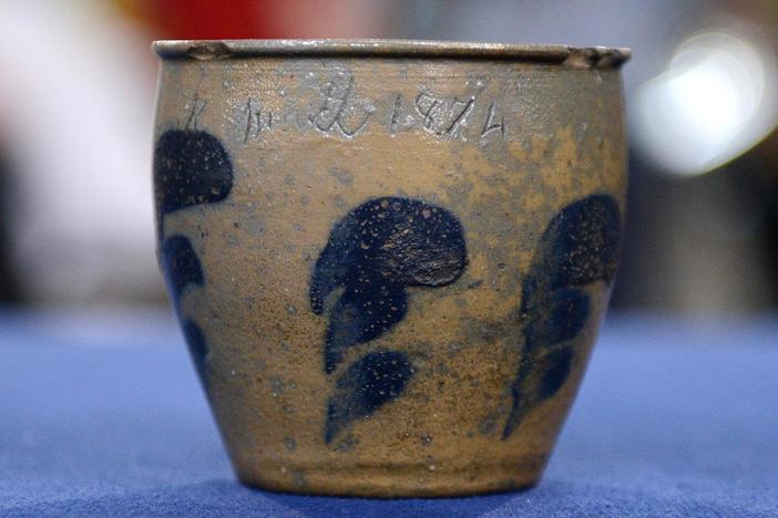 Appraisal: 1874 Jacob Swank Miniature Stoneware Crock, from Little Rock Hr 1.
