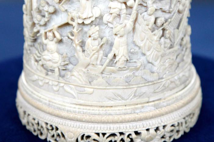Appraisal: Chinese Ivory Brush Pot, ca. 1875, from Pittsburgh Hour 2