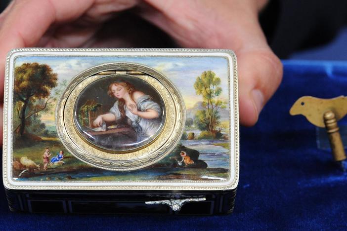 Appraisal: French Automaton Music Box, ca. 1840, from Santa Clara, Hour 1.