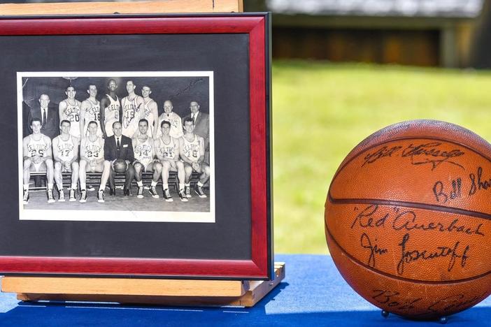 Appraisal: 1956 - 1958 Celtics Team-signed Photo & Basketball