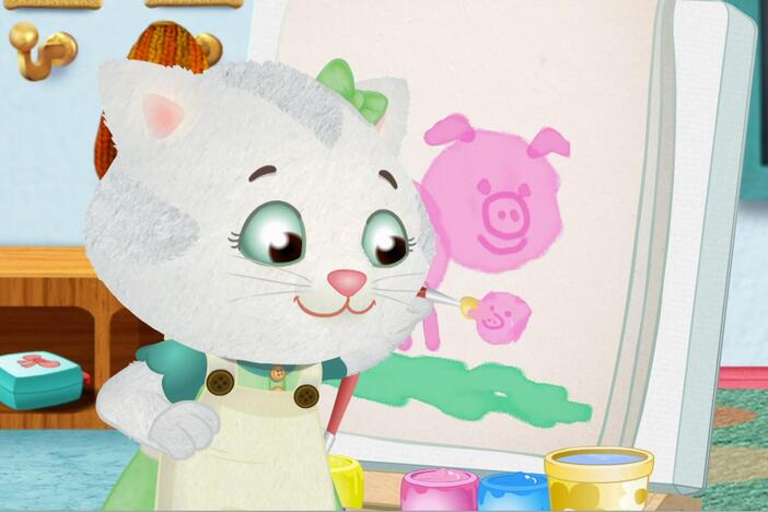 Katerina makes a mistake on her painting.