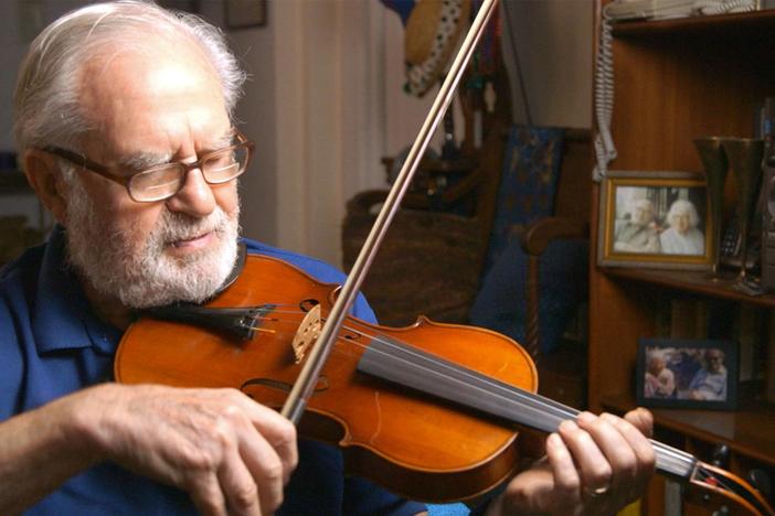 A donated musical instrument forges an improbable friendship.