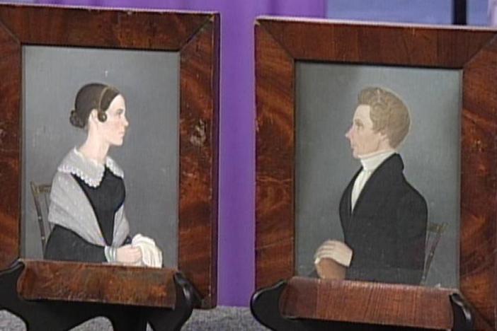 Appraisal: Ohio Folk Portaits, ca. 1820, from Vintage Louisville.