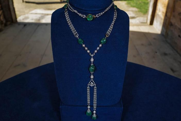 Appraisal: Marcus & Co. Emerald, Diamond & Pearl Sautoir, ca. 1910