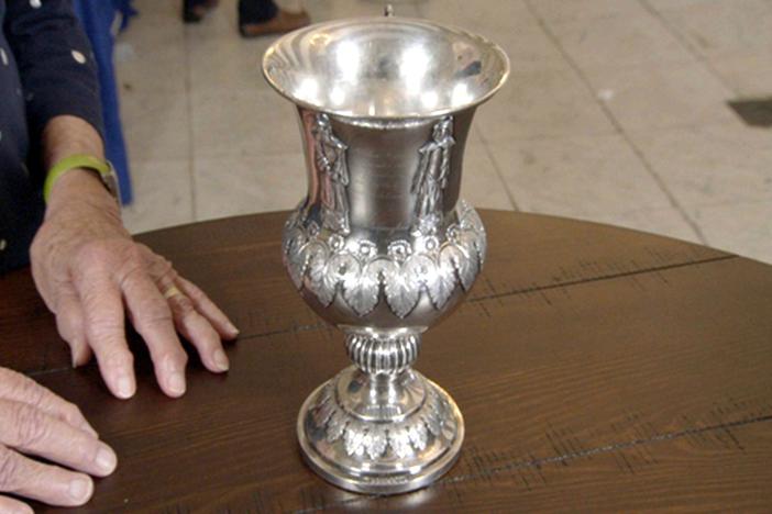 Appraisal: 1850 Khe Cheong Canton Regatta Silver Trophy in Newport, Part 6.