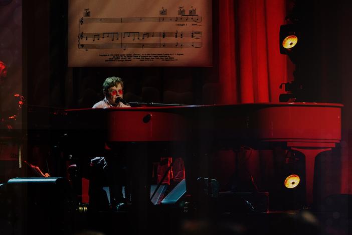Elton John performs "Mona Lisa and Mad Hatters" at the 2024 Gershwin Prize concert.