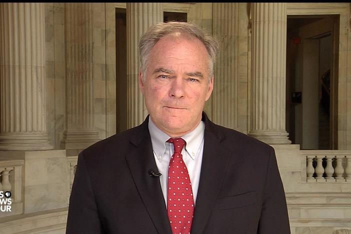 Kaine also says the decision has driven a wedge between the U.S. and European allies.