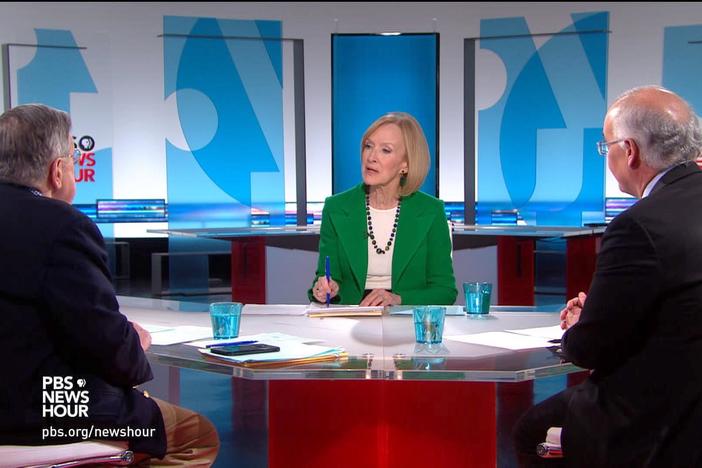 Mark Shields and David Brooks join Judy Woodruff to discuss the week's news.