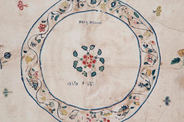 Appraisal: 1761 Crewel Embroidered Bedspread, from Corpus Christi Hour 3.