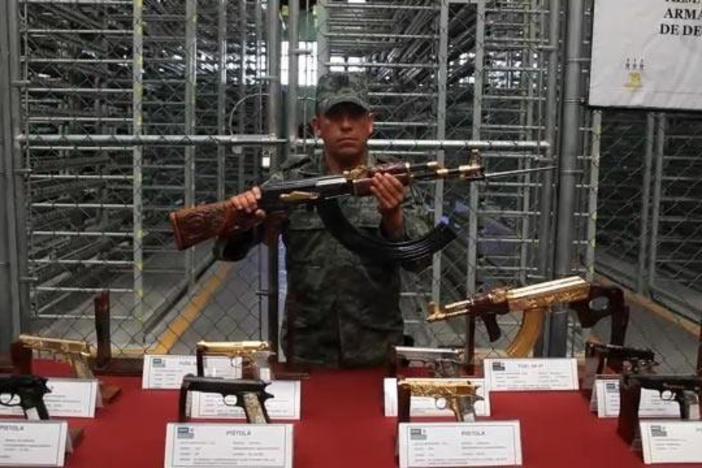 93,000 says Mexico; 90 percent from U.S.  On-the-ground footage from "Gunrunners."