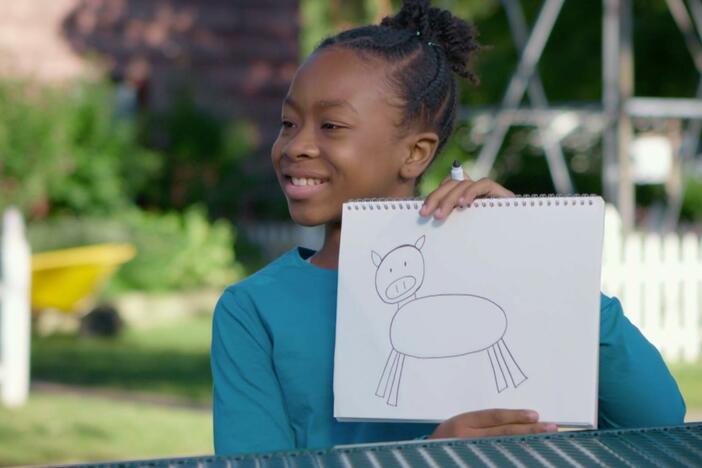Kids draw animals.