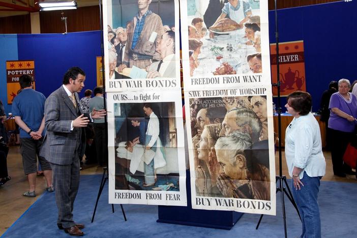 Nicho Lowry appraises of complete set of Rockwell's "The Four Freedom" posters.