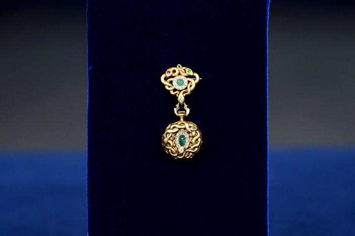 Appraisal: Newark Gem-set Gold Lapel Watch, ca. 1900, from Charleston Hr 2.