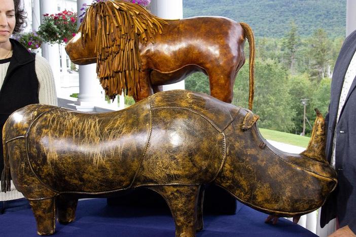 Appraisal: Omersa & Co. Leather Animal Ottomans, ca. 1975