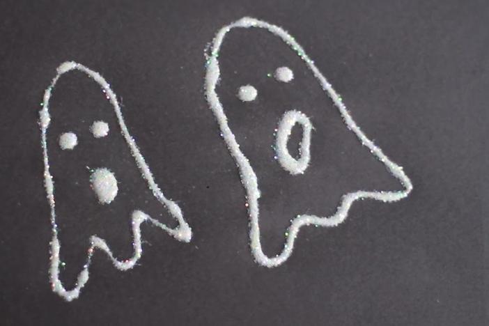 This easy , ghost art craft requires only three materials.
