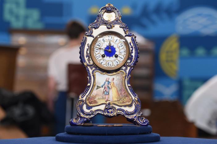 Appraisal: French China Mantel Clock, ca. 1900, from Palm Springs Hour 2.