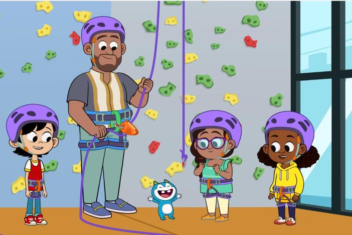 Lyla overcomes rock-climbing fears. / The twins create a game about Black inventors.