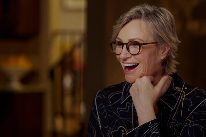 Jane Lynch discovers that she is related to Mia Farrow.