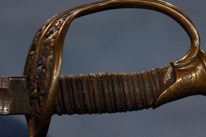 Appraisal: Bullet-Struck Civil War Sword and Letter