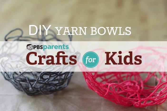 Making yarn bowls is a great sensory activity and art project.