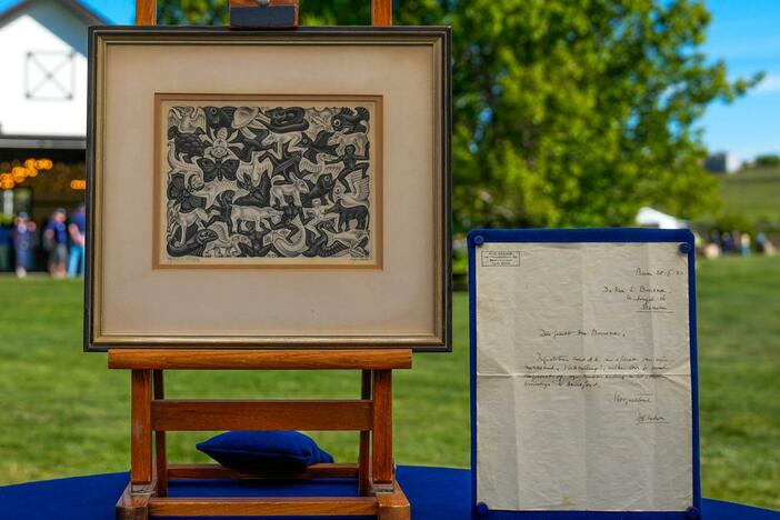 Appraisal: 1951 M.C. Escher "Plane Filling I" with Letter