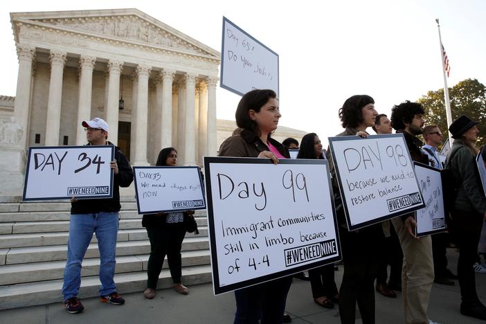 The continuing difficulty of the court’s deadlock without a ninth justice.