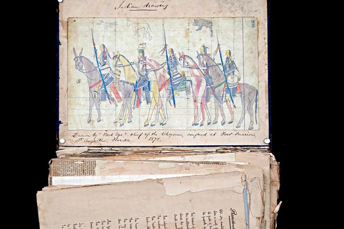 Appraisal: Plains Indian Ledger Drawing, ca. 1878, from Jacksonville Hour 3.