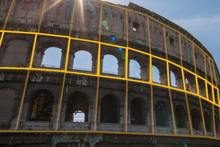 The Colosseum was built in just several years due to a clever use of repeating arches.