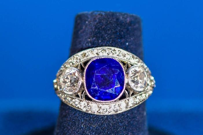 Appraisal: Edwardian Sapphire & Diamond Ring, ca. 1900