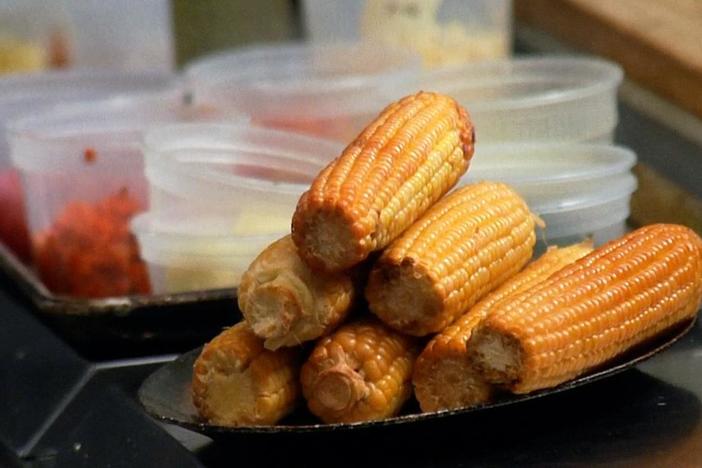 Vivian demonstrates the versatility of corn by creating a smoked corn relish.