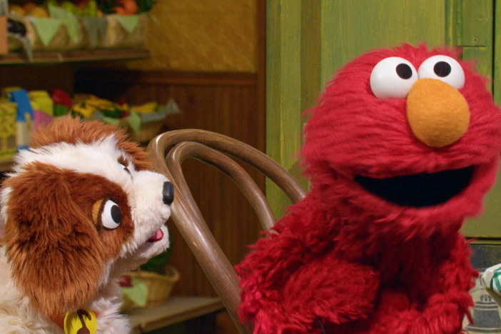 Elmo wants to teach Tango a new trick, but Tango loses focus when Elmo gets too excited.