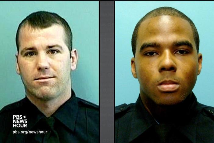 Two Baltimore officers were convicted Monday on charges including racketeering and robbery