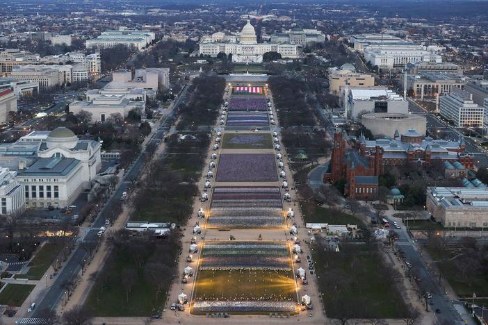 Public art installation offers unusual imagery for an inauguration without precedent
