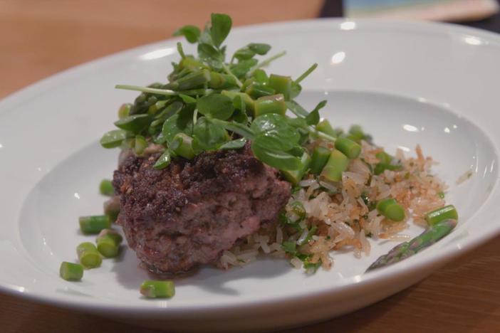 Vivian recreates the classic hamburger steak for the Chef and the Farmer.