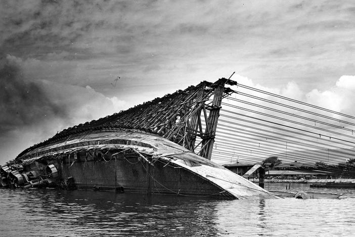Explore what happened to the USS Oklahoma as the ship foundered and capsized.