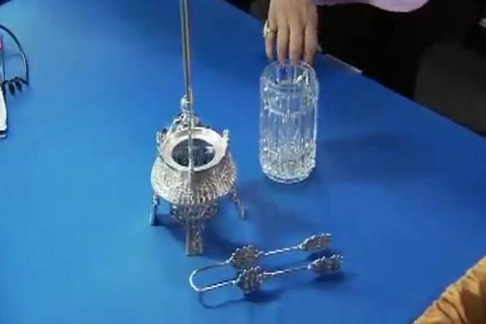 Appraisal: Glass & Silver-plated Pickle Castor, ca. 1880